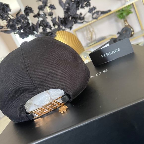 Black Versace Baseball Cap W/ Greek Accessory main image 7